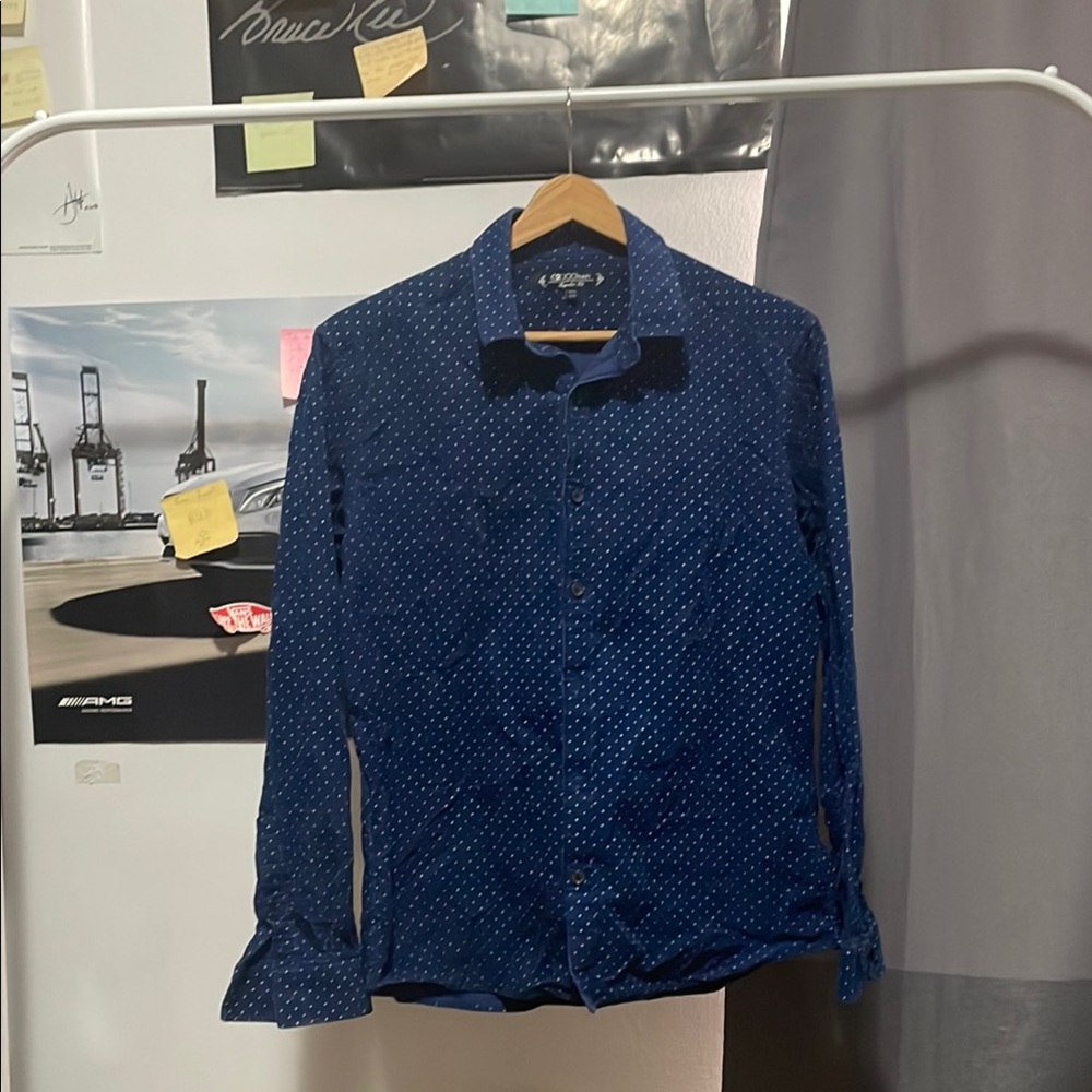 Blue Lightweight Shirt Jacket with Relaxed Fit